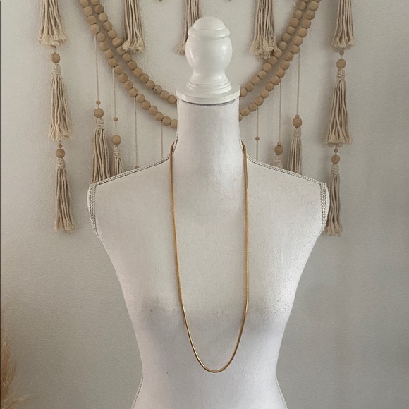 Anne Klein long gold tone necklace snake chain layered look contemporary gift - Picture 8 of 16